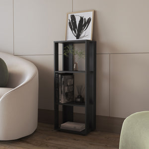 English Elm FM Modoc Bookcase Melamine Black – Tall 3-Shelf Open Storage Unit for Books, Decor & Small Spaces B128P269890