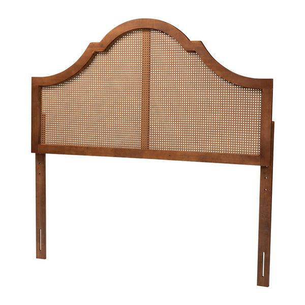 Baxton Studio Baxton Studio Camila Queen Headboard - Classic Ash Walnut Finish with Rattan Detailing Design MG9780-1-Ash Walnut Rattan-HB-Queen