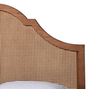 Baxton Studio Baxton Studio Alecia Queen Platform Bed - Mid-Century Charm with Rattan Accents & Adjustable Comfort MG9780-1/9704-Queen