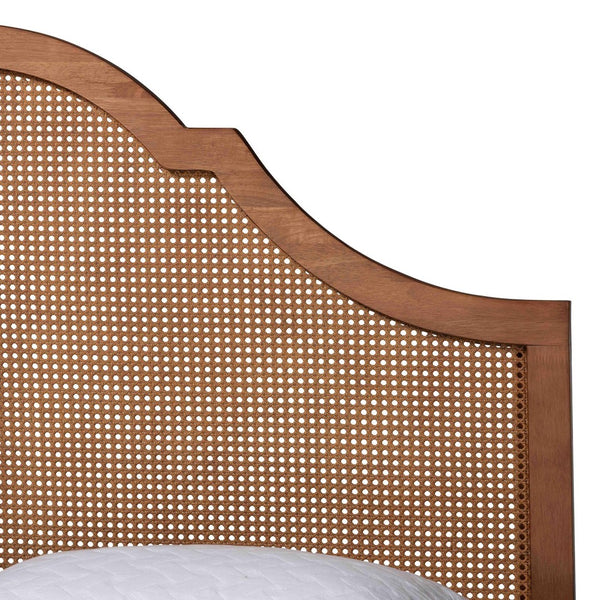 Baxton Studio Baxton Studio Alecia Queen Platform Bed - Mid-Century Charm with Rattan Accents & Adjustable Comfort MG9780-1/9704-Queen