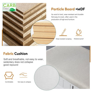 English Elm Multi Functional Shoe Storage Cabinet with Bench and Cushion, 7+3 Adjustable Panels, Ventilated Design for Entryway Oak 51.97 L x 17.32 W x 10.24 H W2948P242706