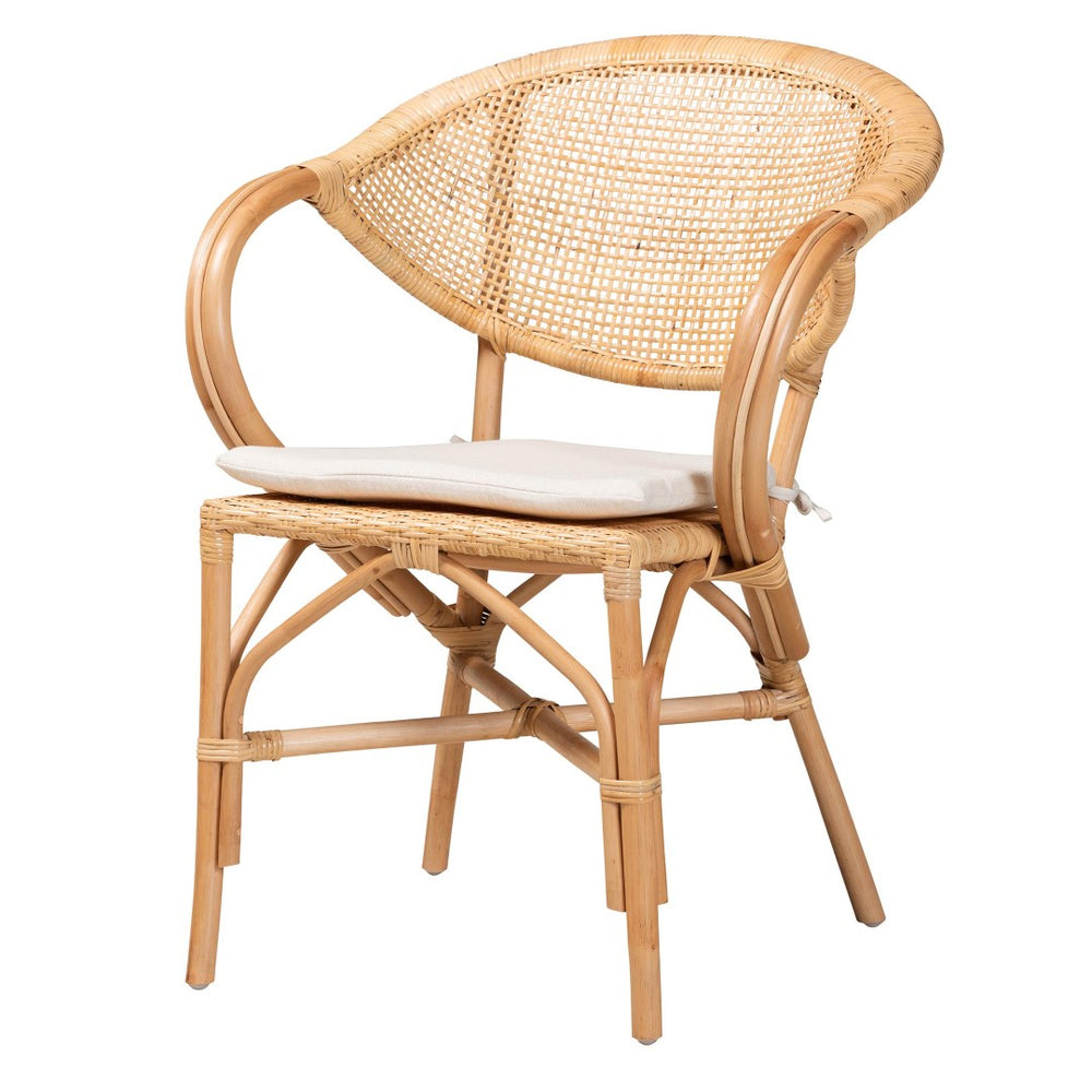 Baxton Studio bali Varick Modern Bohemian Rattan Dining Chair – Handcrafted Comfort with Stylish Natural Finish RCN001-Rattan-DC