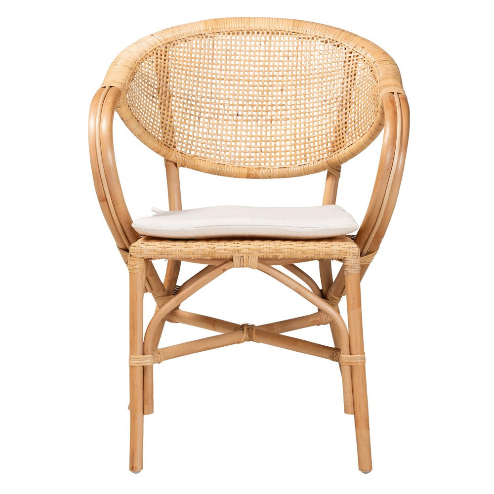Baxton Studio bali Varick Modern Bohemian Rattan Dining Chair – Handcrafted Comfort with Stylish Natural Finish RCN001-Rattan-DC