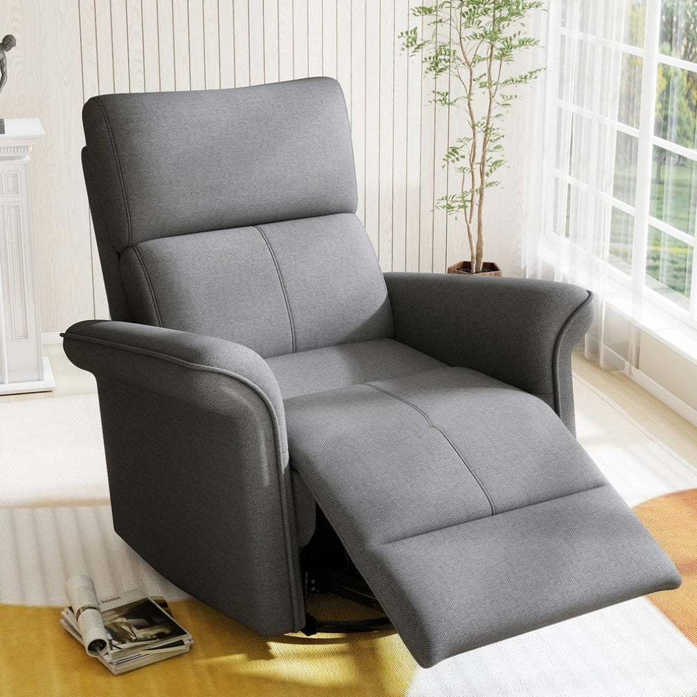 English Elm 270° Swivel Power Recliner Velvet Glider Rocker with Usb Ports for Living Room W1028S00057