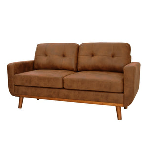 English Elm 65-inch Two Seat Sofa Breathable Foil Fabric Diamond Quilted Back Solid Wood Legs Light Brown W5568P478805