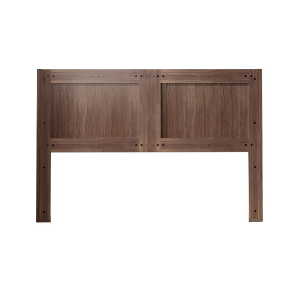 English Elm Wood Fluted Wingback Queen Headboard Walnut Finish Modern Farmhouse Wall Mounted W3520P383457