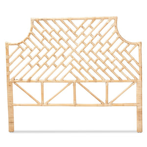 Baxton Studio bali Jayliah Queen Size Standalone Headboard - Handcrafted Natural Rattan in Modern Bohemian Style WS004-Rattan-HB-Queen