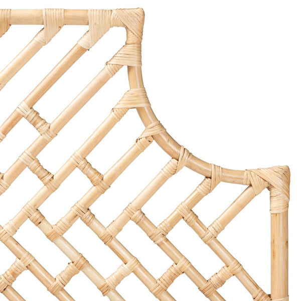 Baxton Studio bali Jayliah Queen Size Standalone Headboard - Handcrafted Natural Rattan in Modern Bohemian Style WS004-Rattan-HB-Queen