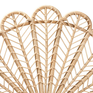Baxton Studio bali Bali Variel Modern Bohemian Queen Headboard - Handcrafted Rattan with Unique Peacock Design D001-Rattan-HB-Queen