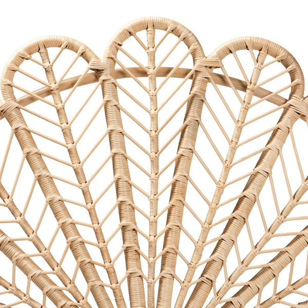 Baxton Studio bali Bali Variel Modern Bohemian Queen Headboard - Handcrafted Rattan with Unique Peacock Design D001-Rattan-HB-Queen