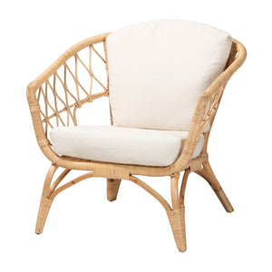 Baxton Studio bali Feya Bohemian Rattan Armchair - Handcrafted Comfort, Stylish Antique Finish for Any Space DC8030-Rattan-CC