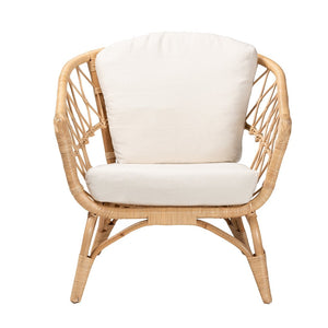 Baxton Studio bali Feya Bohemian Rattan Armchair - Handcrafted Comfort, Stylish Antique Finish for Any Space DC8030-Rattan-CC