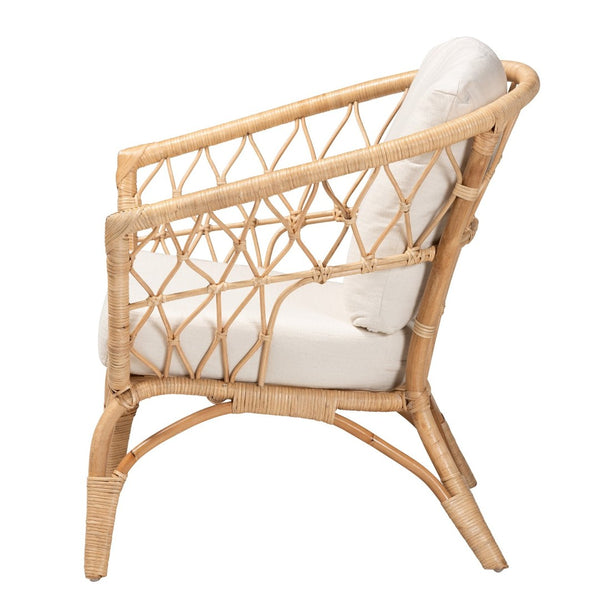 Baxton Studio bali Feya Bohemian Rattan Armchair - Handcrafted Comfort, Stylish Antique Finish for Any Space DC8030-Rattan-CC