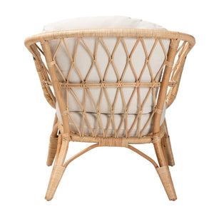 Baxton Studio bali Feya Bohemian Rattan Armchair - Handcrafted Comfort, Stylish Antique Finish for Any Space DC8030-Rattan-CC