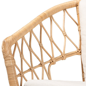 Baxton Studio bali Feya Bohemian Rattan Armchair - Handcrafted Comfort, Stylish Antique Finish for Any Space DC8030-Rattan-CC