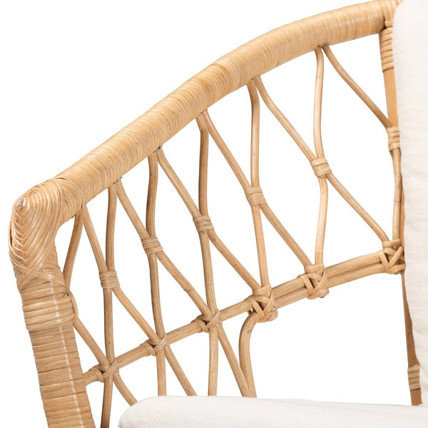 Baxton Studio bali Feya Bohemian Rattan Armchair - Handcrafted Comfort, Stylish Antique Finish for Any Space DC8030-Rattan-CC