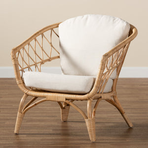 Baxton Studio bali Feya Bohemian Rattan Armchair - Handcrafted Comfort, Stylish Antique Finish for Any Space DC8030-Rattan-CC