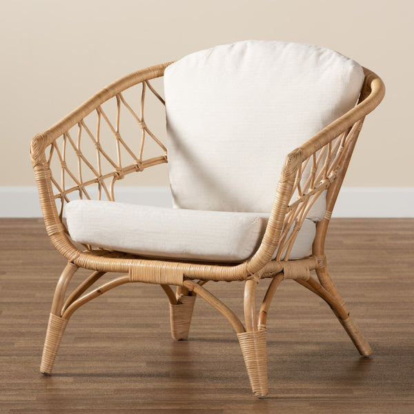 Baxton Studio bali Feya Bohemian Rattan Armchair - Handcrafted Comfort, Stylish Antique Finish for Any Space DC8030-Rattan-CC