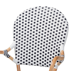 Baxton Studio Baxton Studio Naila 5-Piece Bistro Set - Classic French Design in Black, White & Natural Rattan Mies-Rattan-5PC Dining Set