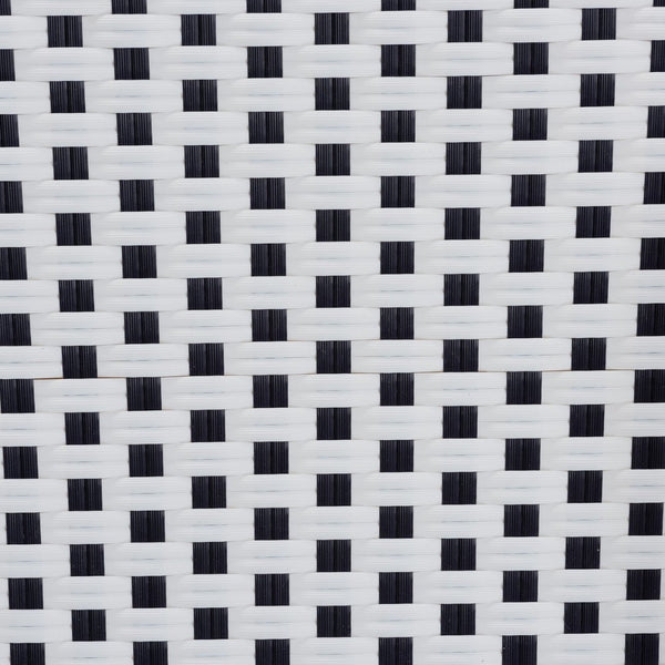 Baxton Studio bali Naila Bistro Chair Set - 2-Piece Black & White Weaving with Natural Rattan for Indoor/Outdoor Use DC613-Rattan-DC Arm