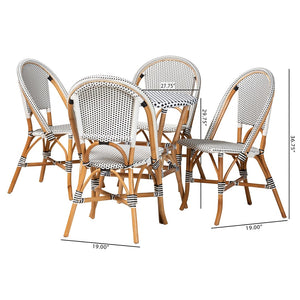 Baxton Studio Baxton Studio Genica 5-Piece Bistro Set - Classic French Style with Durable Rattan & Woven Design Myrthe-Rattan-5PC Dining Set