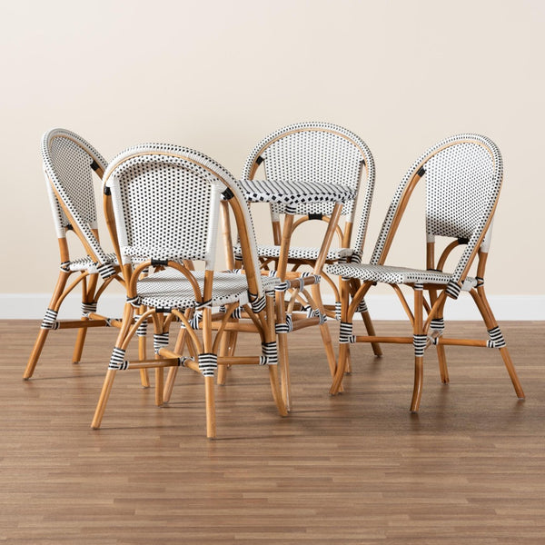 Baxton Studio Baxton Studio Genica 5-Piece Bistro Set - Classic French Style with Durable Rattan & Woven Design Myrthe-Rattan-5PC Dining Set