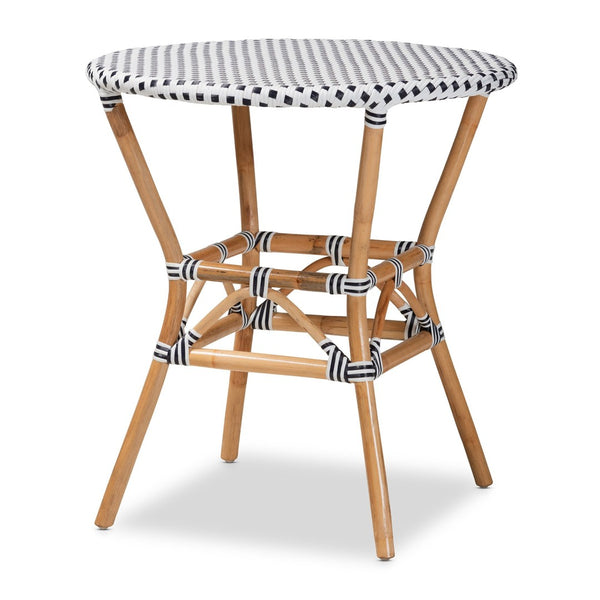 Baxton Studio bali Tavor Classic French Bistro Table - Elegant Round Rattan Design for Indoor & Outdoor Use DC613-Rattan-DT
