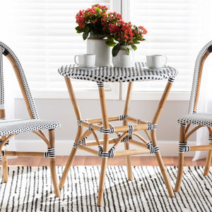 Baxton Studio bali Tavor Classic French Bistro Table - Elegant Round Rattan Design for Indoor & Outdoor Use DC613-Rattan-DT