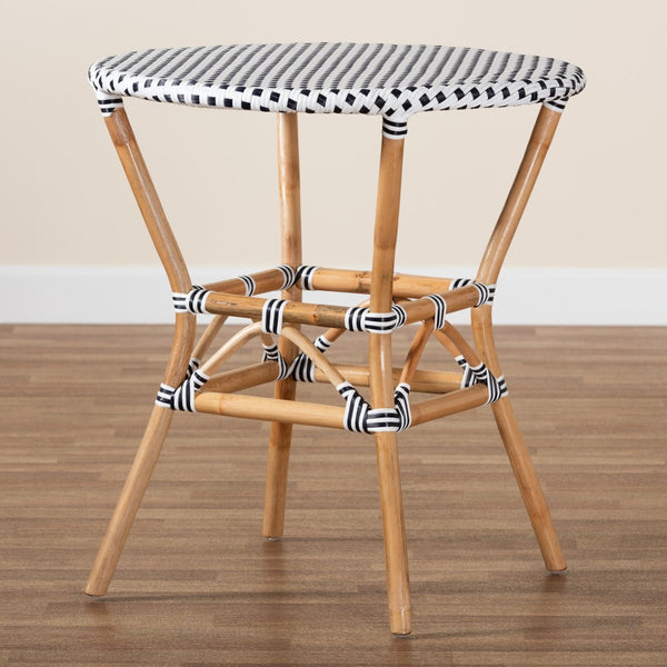 Baxton Studio bali Tavor Classic French Bistro Table - Elegant Round Rattan Design for Indoor & Outdoor Use DC613-Rattan-DT