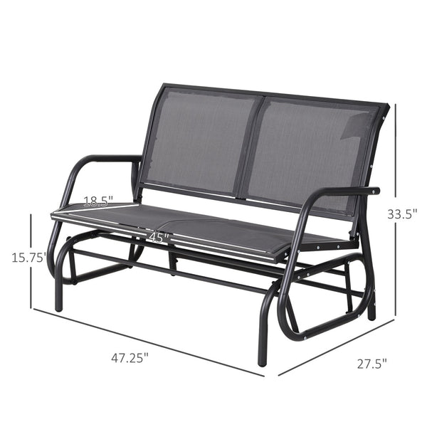 English Elm Outsunny 2-Person Outdoor Glider Bench - Comfortable Loveseat With Durable Steel Frame For Patios W2225P200885-GIGA