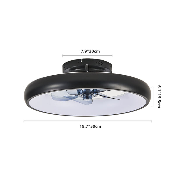 English Elm 20" Black LED Ceiling Fan Light with App & Remote, Dimmable 3000-6000K, Silent DC Motor, Reversible W1340P246417