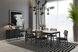 Sunpan Deimos Chandelier - Modern Ceiling Light with Smoke Grey Glass and Black Iron, Perfect for Any Space Large - 45W x 45D x 55H