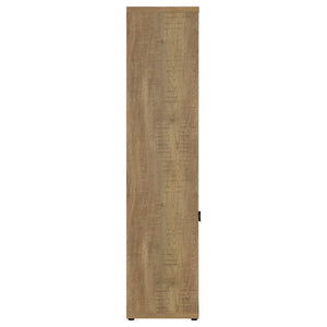 English Elm Noriega Mango 3-Shelf Media Tower Bookcase with Lower Melamine Cabinet, Rustic Saw-Mark Finish, Compact Storage and Display Solutions for Books, Decor and Electronics B062P375542
