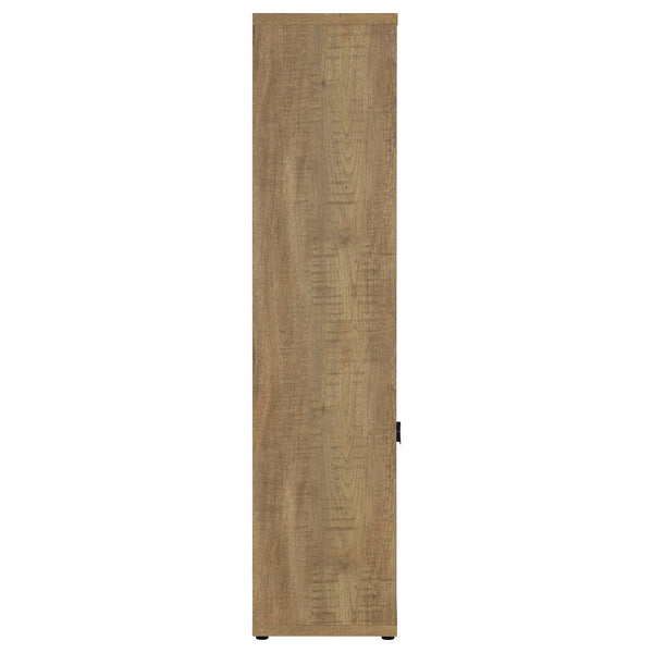 English Elm Noriega Mango 3-Shelf Media Tower Bookcase with Lower Melamine Cabinet, Rustic Saw-Mark Finish, Compact Storage and Display Solutions for Books, Decor and Electronics B062P375542