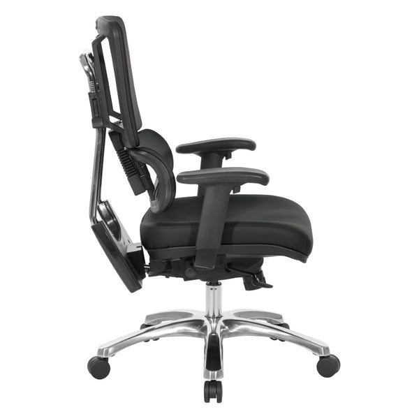 OSP Home Furnishings Dillon Ergonomic Managers Chair with Antimicrobial Upholstery and Lumbar Support Black 99662CDB-R107