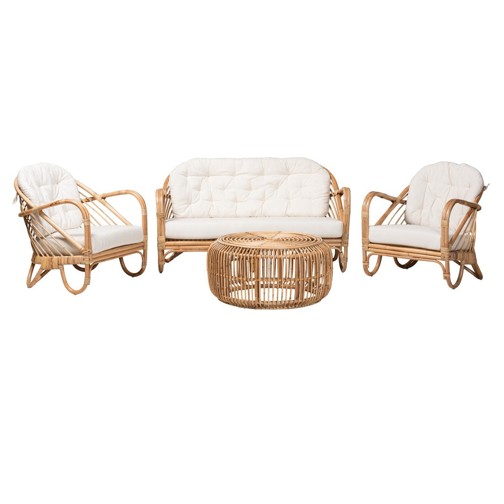 Baxton Studio Baxton Studio Aliane 4-Piece Rattan Living Room Set - Modern Bohemian Comfort & Style Await You! DC8041-Rattan-4PC Living Room Set