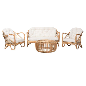 Baxton Studio Baxton Studio Aliane 4-Piece Rattan Living Room Set - Modern Bohemian Comfort & Style Await You! DC8041-Rattan-4PC Living Room Set