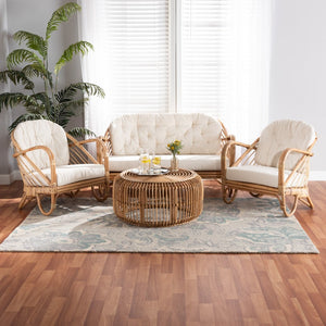 Baxton Studio Baxton Studio Aliane 4-Piece Rattan Living Room Set - Modern Bohemian Comfort & Style Await You! DC8041-Rattan-4PC Living Room Set