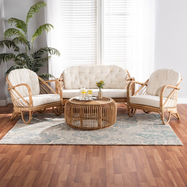 Baxton Studio Baxton Studio Aliane 4-Piece Rattan Living Room Set - Modern Bohemian Comfort & Style Await You! DC8041-Rattan-4PC Living Room Set
