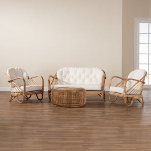 Baxton Studio Baxton Studio Aliane 4-Piece Rattan Living Room Set - Modern Bohemian Comfort & Style Await You! DC8041-Rattan-4PC Living Room Set