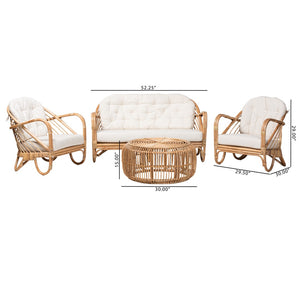 Baxton Studio Baxton Studio Aliane 4-Piece Rattan Living Room Set - Modern Bohemian Comfort & Style Await You! DC8041-Rattan-4PC Living Room Set