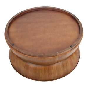 New Pacific Direct Bernie Round Coffee Table - Stunning 36" Drum-style Design In Java Brown, Perfect For Living Rooms! Java Brown  1270008-npd