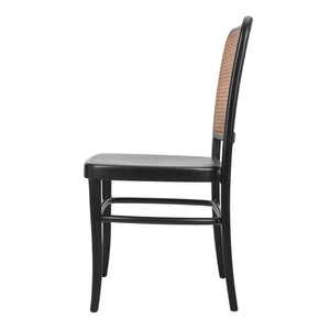 New Pacific Direct Sonora Vintage Rattan Dining Side Chairs - Elegant Bistro Style, Set Of 2 With Solid Wood Seat Black,Natural  1270009-npd