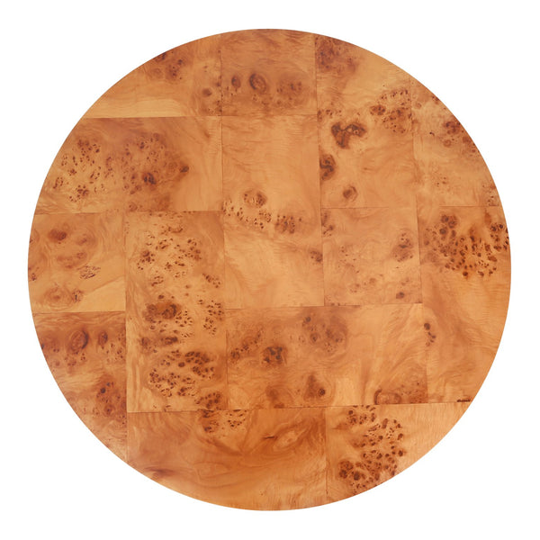 New Pacific Direct Arsenio Burl Wood Round Coffee Table - Unique Patterns, Modern Sophistication For Stylish Living Spaces Golden Brown Burl  1270010-go-npd