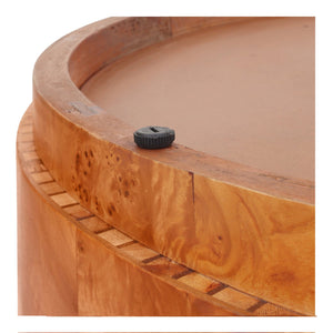 New Pacific Direct Arsenio Burl Wood Round Coffee Table - Unique Patterns, Modern Sophistication For Stylish Living Spaces Golden Brown Burl  1270010-go-npd