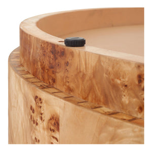 New Pacific Direct Arsenio Burl Wood Round Coffee Table - Unique Patterns, Modern Sophistication For Stylish Living Spaces Natural Burl  1270010-na-npd