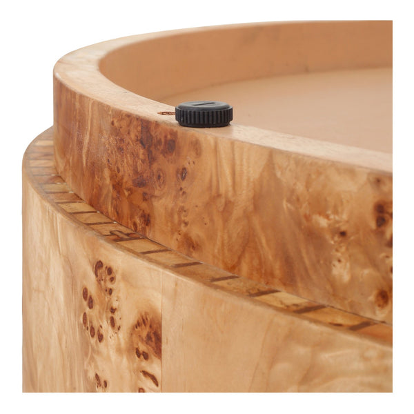New Pacific Direct Arsenio Burl Wood Round Coffee Table - Unique Patterns, Modern Sophistication For Stylish Living Spaces Natural Burl  1270010-na-npd
