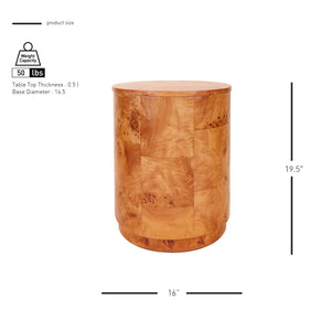 New Pacific Direct Arsenio Burl Wood Round Coffee Table - Unique Patterns, Modern Sophistication For Stylish Living Spaces Golden Brown Burl  1270011-go-npd