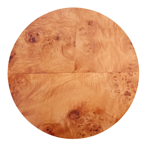 New Pacific Direct Arsenio Burl Wood Round Coffee Table - Unique Patterns, Modern Sophistication For Stylish Living Spaces Golden Brown Burl  1270011-go-npd