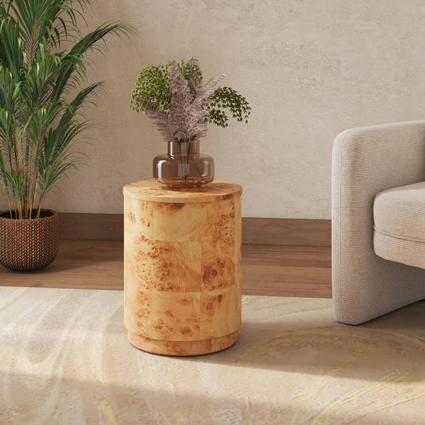 New Pacific Direct Arsenio Burl Wood Round Coffee Table - Unique Patterns, Modern Sophistication For Stylish Living Spaces Natural Burl  1270011-na-npd